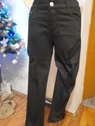 Spodnie jensowe klasyczne z przetarciami 75 bawełna wyprzedaż 