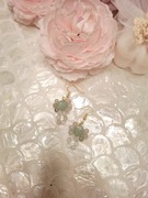 Kolczyki handmade srebro pozłacane z naturalnych kamieni labradoryt fluoryt