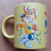 Kubek reklamowy Nestle (żółty) _ Nesquik (lata 90-te) Królik
