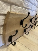 Wieszak ścienny dąb handmade 80 cm