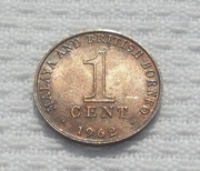 Malaje i Brytyjskie Borneo Królowa Elżbieta II 1 cent 1962 KM# 6 Ładny stan