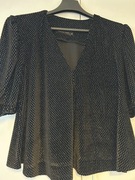 Bluzka czarna welurowa aksamitna z ozdobnymi rękawami Undress Code XL