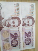 2 x banknot 20, Traugutt, kolejne numery
