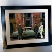 PIĘKNY DUŻY OBRAZ GEORGE THOMAS "PORZUCONY SAMOCHÓD"