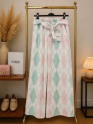 Spodnie długie szwedy szerokie romby włoskie róż 