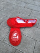 Baletki tradycyjne materiałowo-skórzane Free Dance roz. 35 czerwone