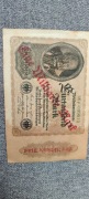 Banknot Niemcy - 1000 Marek 1922 rok,Przebity na MILIARD MAREK