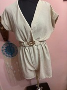 Kombinezon beżowy krótki z cyrkoniami biust 90/95