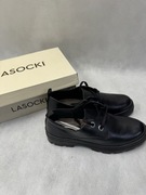 Lasocki półbuty damskie skórzane czarne sznurowane rozmiar 39