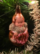 Stara bombka ręcznie malowana PRL babuszka