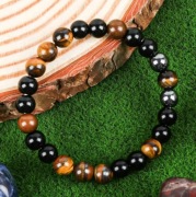 Bransoletka z koralików na gumce PIENIĄDZE prawdziwe kamienie talizman
