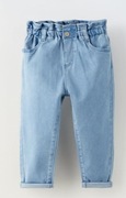 Jeansy dla dziewczynki Zara baby r. 80 baggy jasny niebieski jak nowe