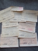 DOWODY WPŁATY kwity Minikowo P-ń 1932-34 r. 9 sztuk