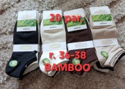 20 par skarpety skarpetki damskie dziewczęce,36-38, stopki, krotkie, bambus