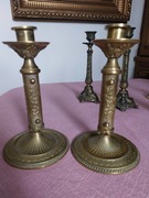 Ozdobne świeczniki mosiężne