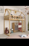 Łóżko domek na antresoli 160x80 DREWNO 100% + Materac 80x160 dziecięcy