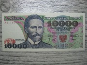 BANKNOT PRL 10000 ZŁOTYCH 1988 ROK SERIA AL S. WYSPIAŃSKI UNC