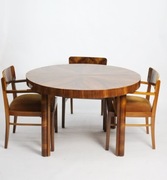 ART DECO, STÓŁ Z FOTELAMI, LATA 30STE, POLSKA