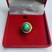 ZŁOTY PIERŚCIONEK Z OCZKIEM TURKUSOWYM