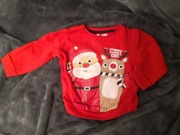 Sweterek świąteczny bluza rozm. 80 mikołaj 