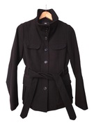 Płaszcz damski H&M, krótki, z paskiem, czarny, rozmiar 40