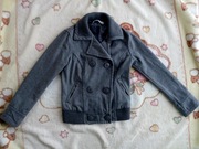 Szary elegancki płaszcz bomberka Bershka 38 jak nowy