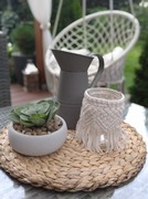 Lampion - świecznik makrama