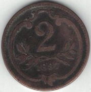 Austria 2 heller 1897 - 19 mm - nr 1