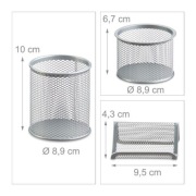 Kosz na śmieci wys. 30cm  z przybornikami na biurko 100% stal 