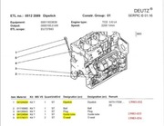 Katalog części silnika Deutz TCD 3.6 L4