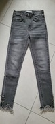 elastyczne jeansy slim fit XS szare