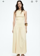 Sukienka dżersejowa z marszczeniem H&M maślana XL żółta