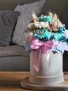 Flower Box Świece Sojowe DRZEWO SANDAŁOWE – Prezent Handmade 14cm