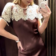 Satynowana sukie zara z koronką za collection limited edition S 36 nowa