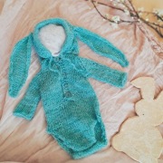 Body niemowlęce królik ręcznie robiony angora merino newborn 56 handmade