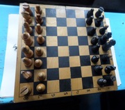 Stare drewniane szachy. Kraków