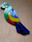 Mozaikowy ptak że szkła barwionego 