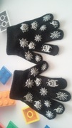 Czarne rękawiczki potworki pająki Halloween 10cm