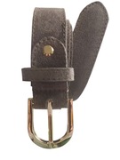 Pasek DAMSKI SKÓRZANY ZAMSZOWY VERA PELLE kolor TAUPE 125 CM