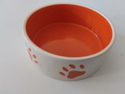 Trixie miska ceramiczna dla psa w psie łapki 0.3 l pomarańczowa NOWA