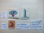 zestaw 3szt. znaczki Fi 854 , Fi 933 Polska 1958r. PRL czyste ** ONZ