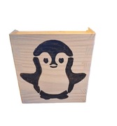 Drewniany przybornik na biurko z ręcznie malowanym motywem zwierzątka