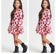 Sukienka dziecięca serduszka bawełna 122cm 