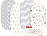 4 kolorowe prześcieradełka dla dzieci wzorki misie gwiazdki Gllquen