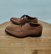 Skórzane półbuty męskie Clarks Tilden Walk brązowe używane rozmiar 42