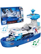 Łódź policyjna interaktywna + 3 autka 