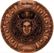 Tarcza Ateny , Niue 2 oz AG srebro 999 , 2022 ideał w oryginalnym pudełku