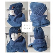 Zestaw czapka + szalik 100%merino