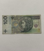 Banknot Radar 100zł seria IJ 5403045 1994r.