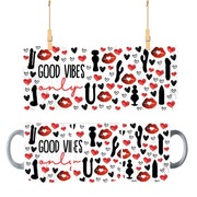 Kubek biały 330 ml WALENTYNKI good vibes